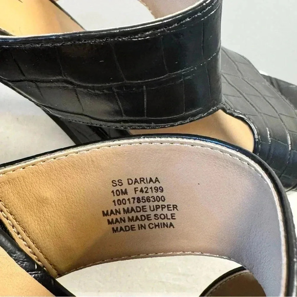 Şun and Stone Dariaa Womens Faux Leather Cut-Out Mule Sandals size 10 black - Picture 9 of 14